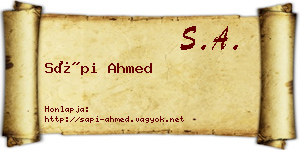 Sápi Ahmed névjegykártya